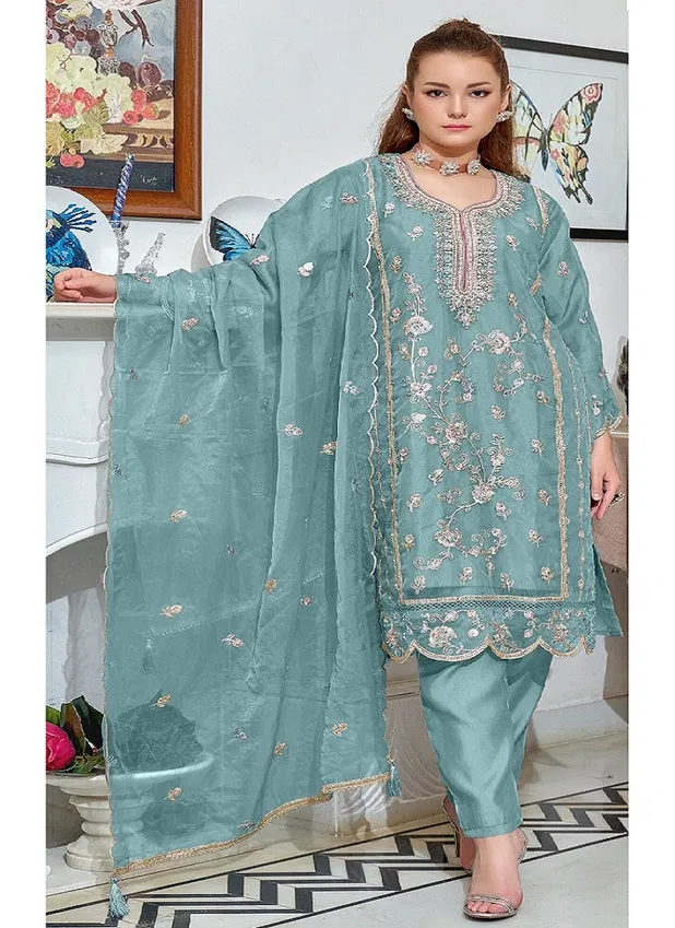 C 1855 Rosemeen By Fepic Organza Embroidery Pakistani Suits Wholesale Market